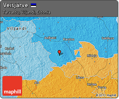 Political 3D Map of Veisjärve