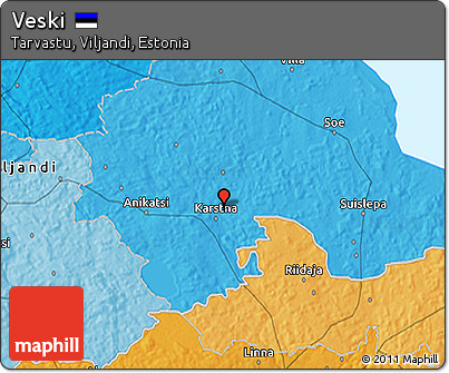 Political 3D Map of Veski