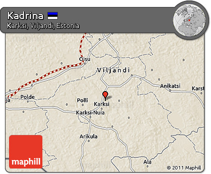 Shaded Relief 3D Map of Kadrina