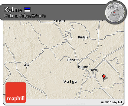 Shaded Relief 3D Map of Kalme