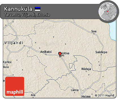 Shaded Relief 3D Map of Kannuküla