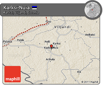 Shaded Relief 3D Map of Karksi-Nuia