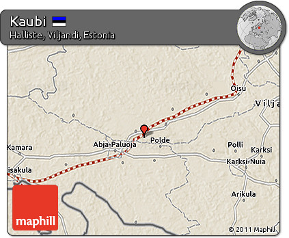 Shaded Relief 3D Map of Kaubi