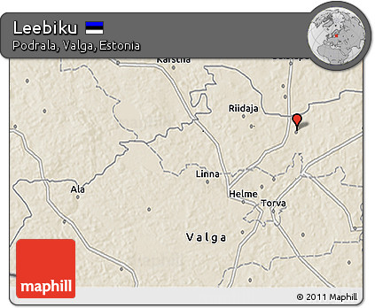 Shaded Relief 3D Map of Leebiku