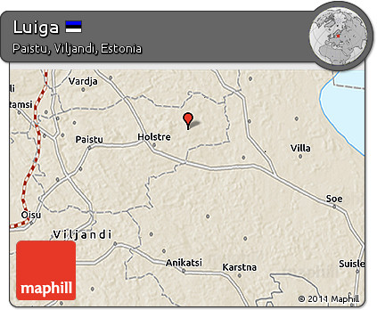 Shaded Relief 3D Map of Luiga