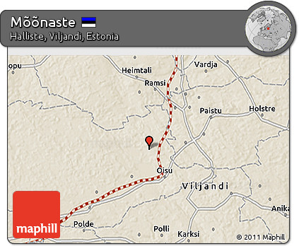Shaded Relief 3D Map of Mõõnaste