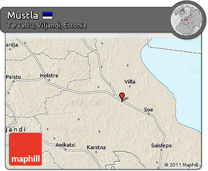Shaded Relief 3D Map of Mustla