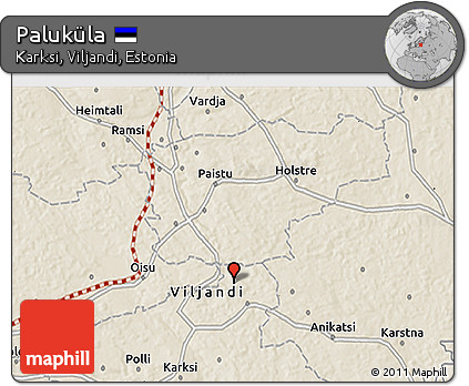 Shaded Relief 3D Map of Paluküla