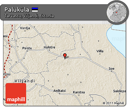 Shaded Relief 3D Map of Paluküla