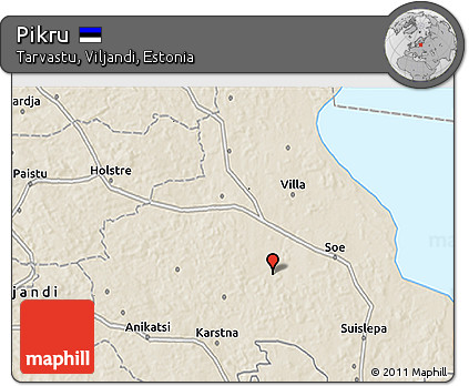 Shaded Relief 3D Map of Pikru