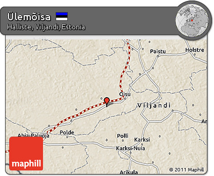 Shaded Relief 3D Map of Ülemõisa