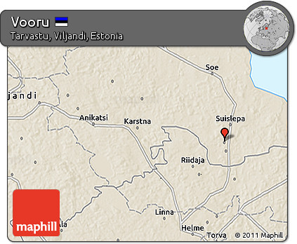 Shaded Relief 3D Map of Vooru