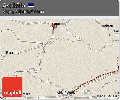 Shaded Relief 3D Map of Asuküla