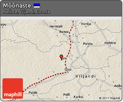 Shaded Relief 3D Map of Mõõnaste