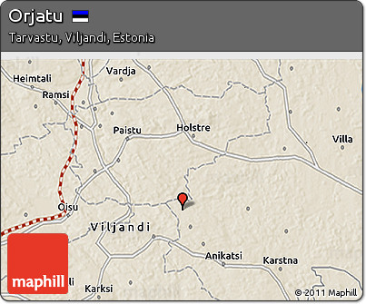 Shaded Relief 3D Map of Orjatu