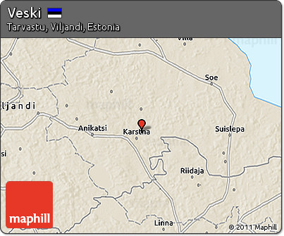 Shaded Relief 3D Map of Veski