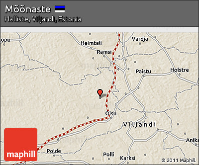 Shaded Relief 3D Map of Mõõnaste