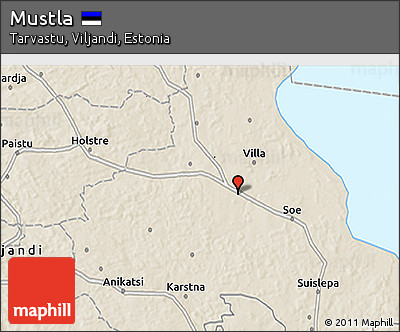 Shaded Relief 3D Map of Mustla