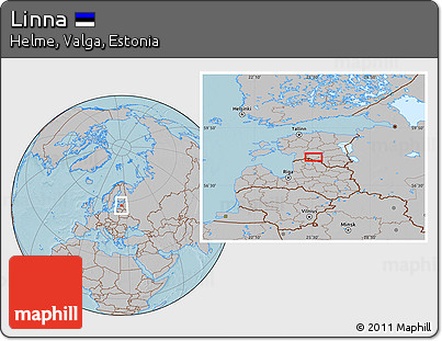 Gray Location Map of Linna, hill shading