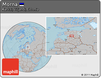Gray Location Map of Morna, hill shading