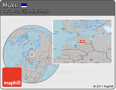 Gray Location Map of Muksi, hill shading