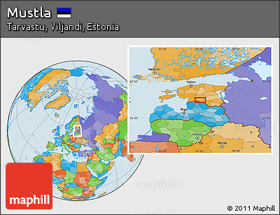 Political Location Map of Mustla