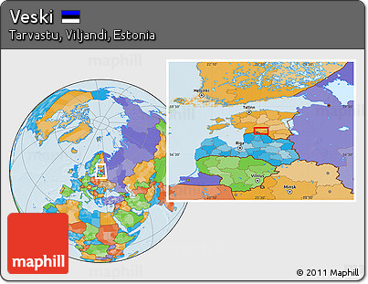 Political Location Map of Veski
