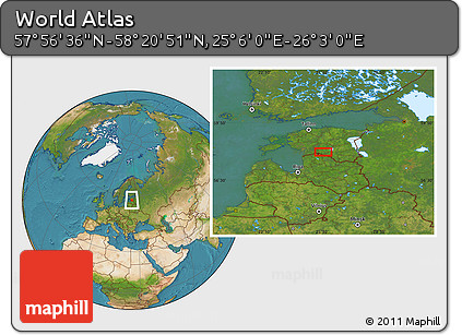 Satellite Location Map of the Area around 58° 8' 44" N, 25° 34' 30" E