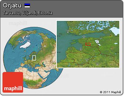 Satellite Location Map of Orjatu