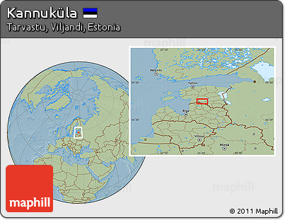 Savanna Style Location Map of Kannuküla, hill shading