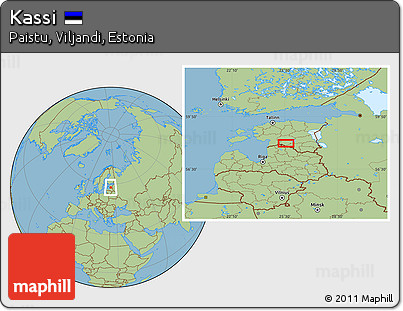 Savanna Style Location Map of Kassi