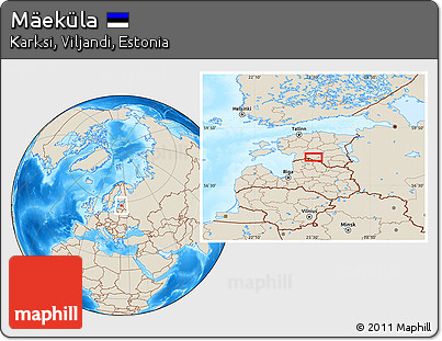 Shaded Relief Location Map of Mäeküla