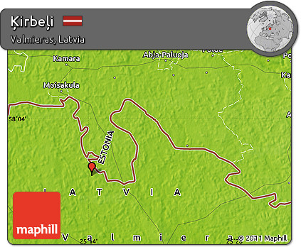 Physical Map of Ķirbeļi