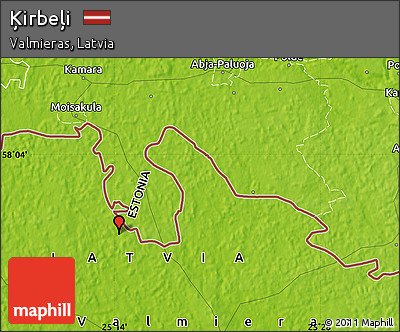 Physical Map of Ķirbeļi