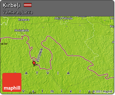 Physical Map of Ķirbeļi