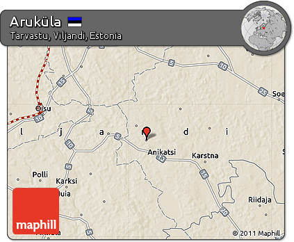 Shaded Relief Map of Aruküla