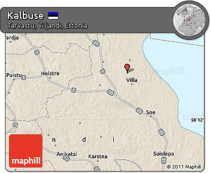 Shaded Relief Map of Kalbuse