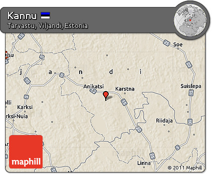 Shaded Relief Map of Kannu