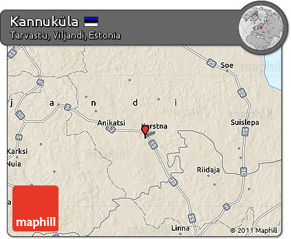 Shaded Relief Map of Kannuküla