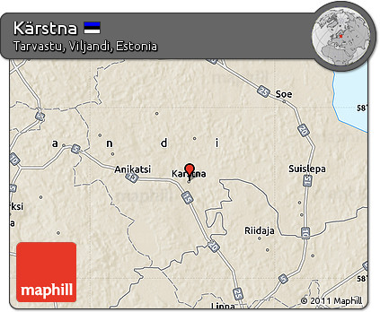 Shaded Relief Map of Kärstna