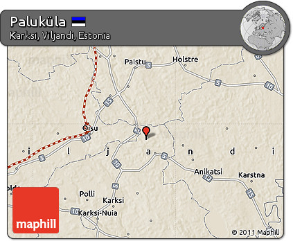 Shaded Relief Map of Paluküla