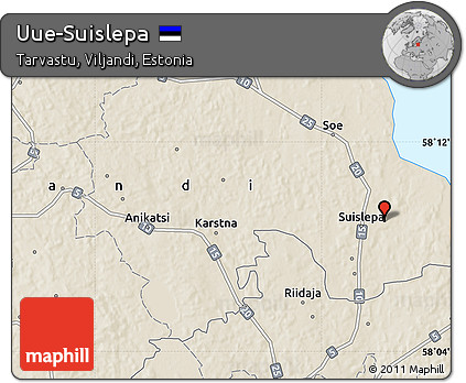 Shaded Relief Map of Uue-Suislepa