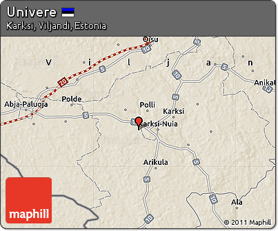 Shaded Relief Map of Univere