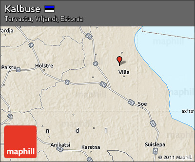 Shaded Relief Map of Kalbuse