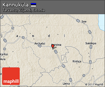Shaded Relief Map of Kannuküla