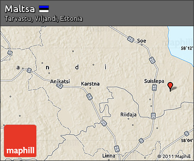 Shaded Relief Map of Maltsa