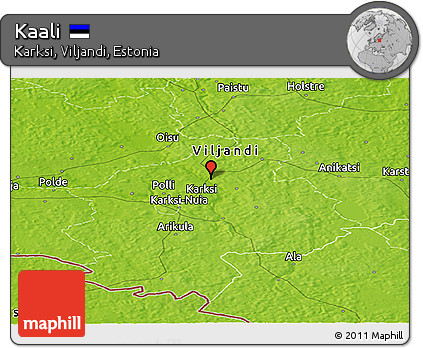 Physical Panoramic Map of Kaali