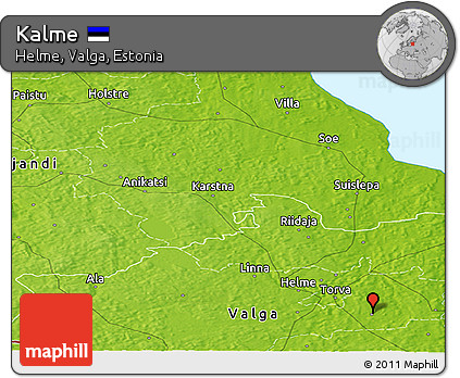 Physical Panoramic Map of Kalme