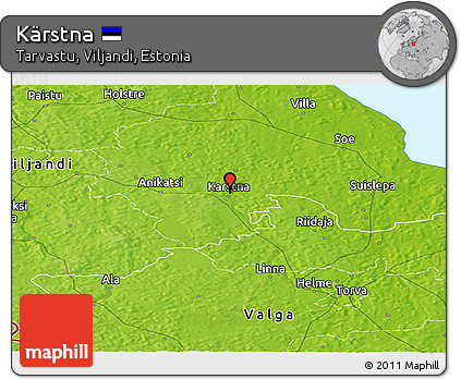 Physical Panoramic Map of Kärstna
