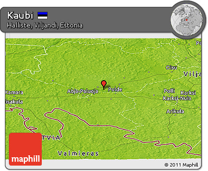 Physical Panoramic Map of Kaubi